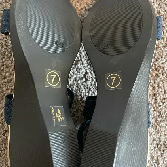 CHARLESTON SHOE CO. Navy Wedges - Picture 7 of 7